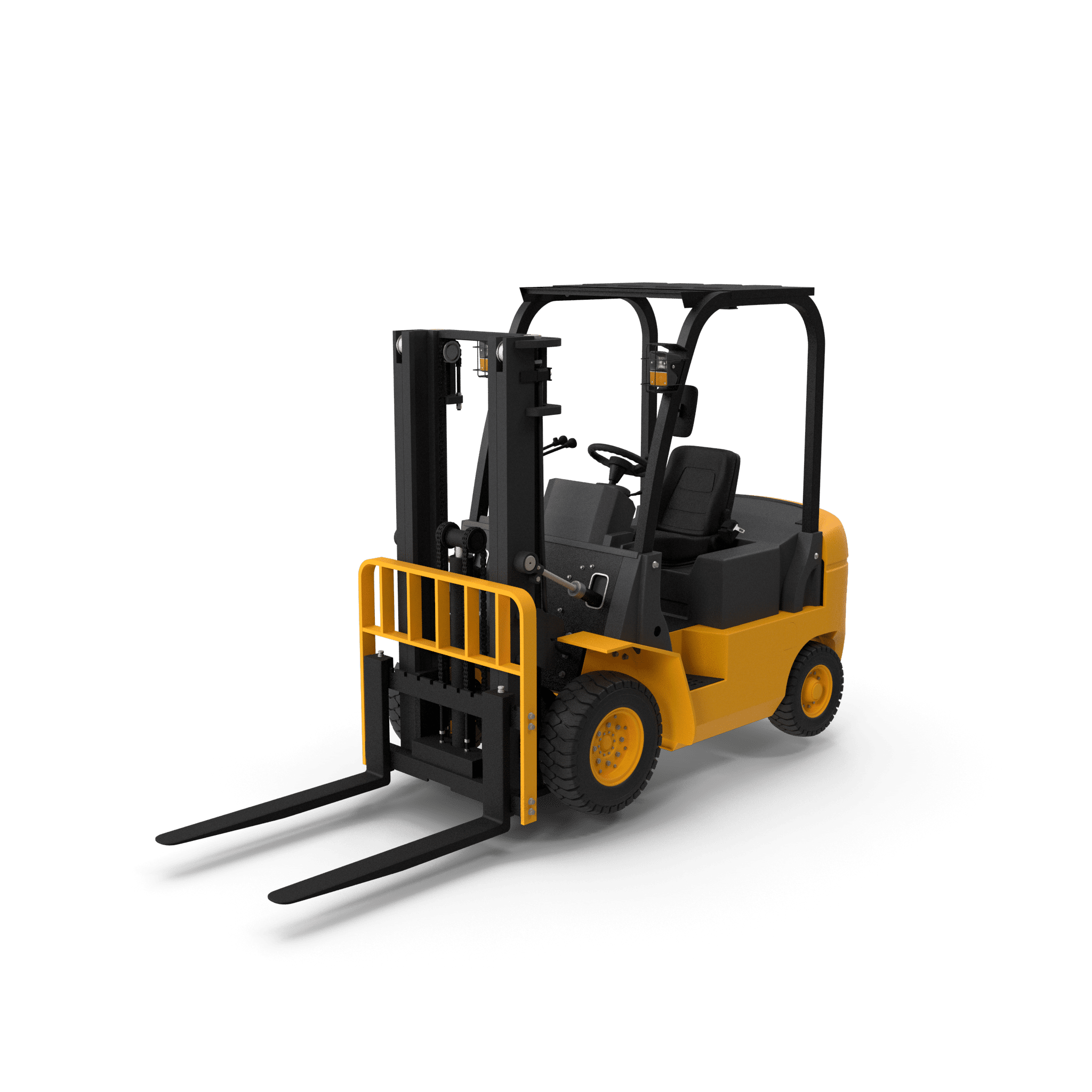 3D rendering av en gul truck